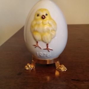 Vintage 1978 Gobel Porcelain Egg with Chick